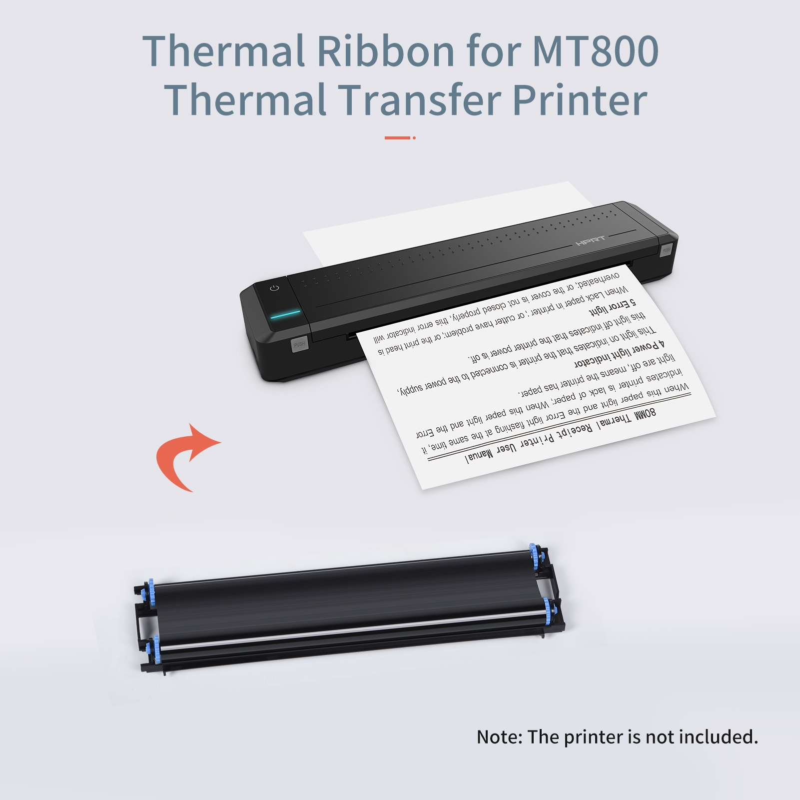 HPRT 2 Rolls Thermal Transfer Ribbon with RFID Funtion for MT800 Portable A4 Thermal Transfer Printer. 