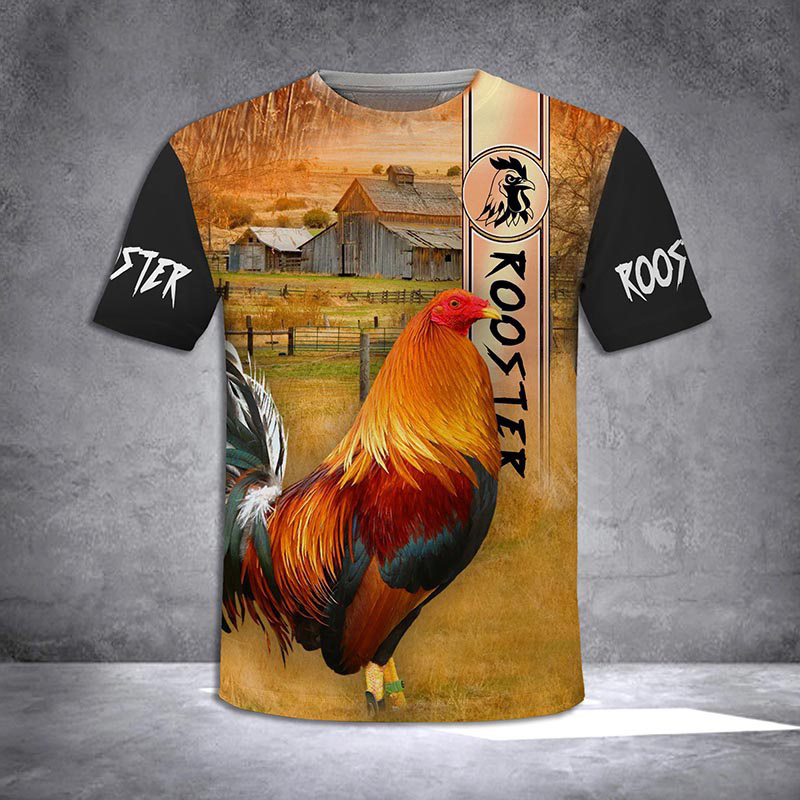 Fighting Rooster T Shirt 3d Print Men Women Clothes Short Sleeve Fashion Casual Men's T-shirts Graphic Tshirt Summer Loose Top. 