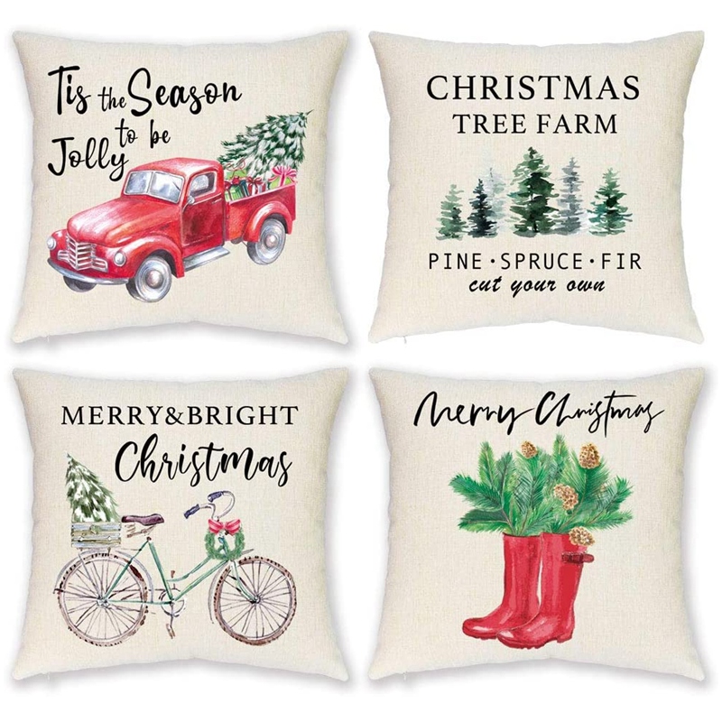 red christmas pillow covers