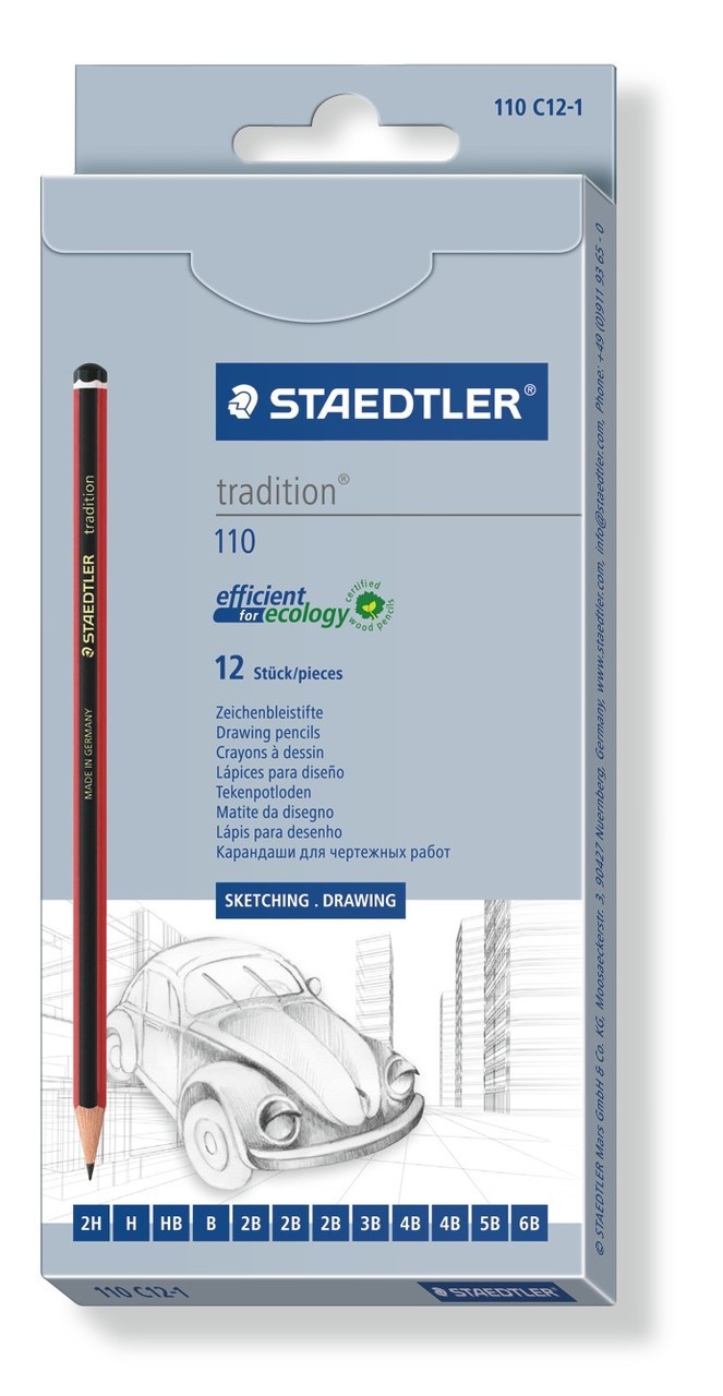 Staedtler Matite naturali, legno proveniente da foreste gestite in modo sostenibile, durezza HB, 12 matite in confezione di cartone, 123 60-2
