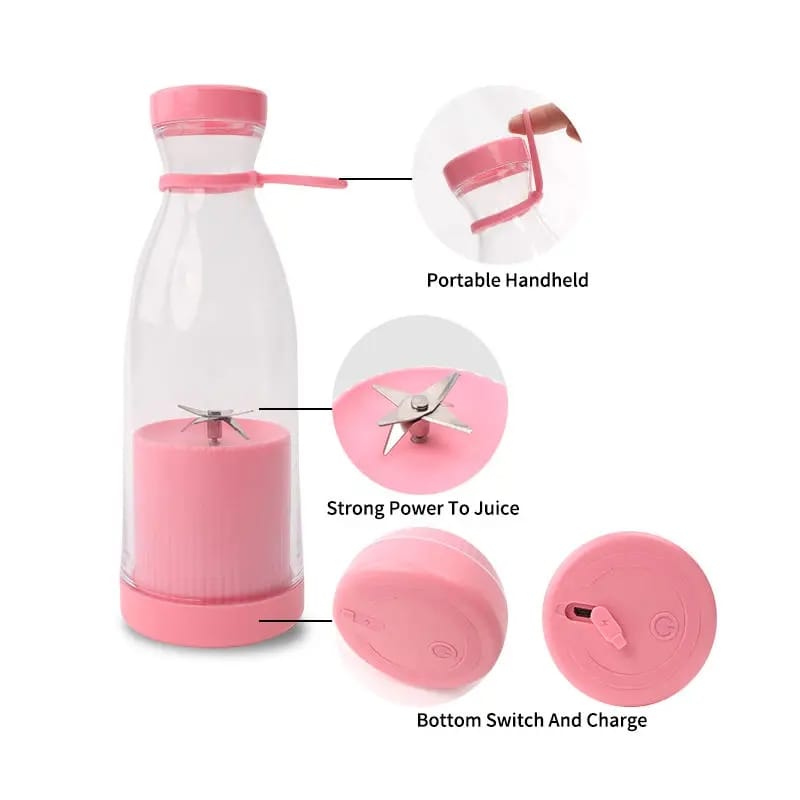 Fruits Portable Juicer Blender Wireless Baby Feeder Kids Easy Juice Maker Carry In Hand Bottle with Tight Lid. 