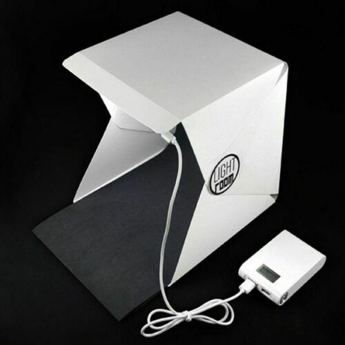 Small Product Photography Box White Background Studio LED Light Items Photo USB. 
