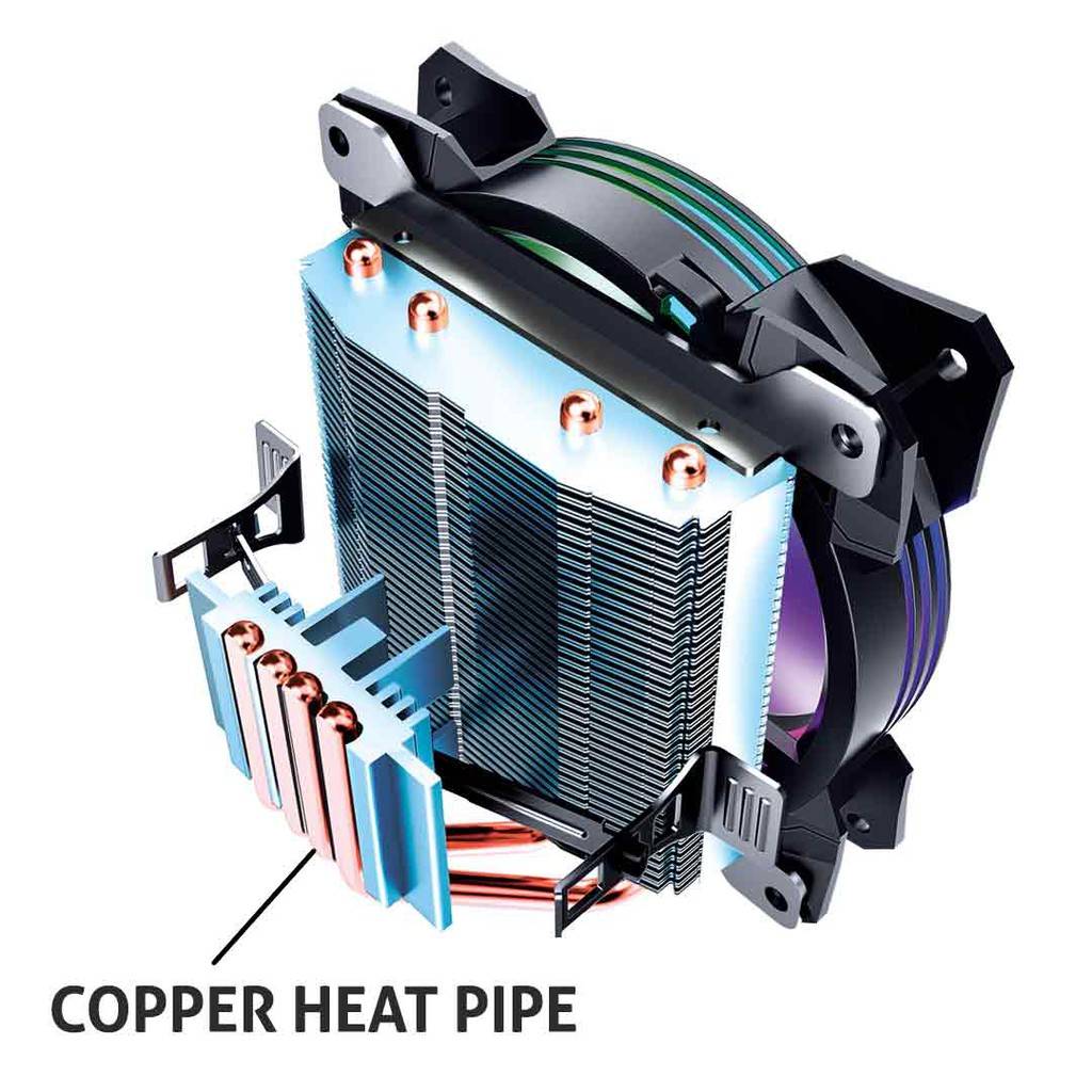 Armaggeddon Artic Storm 2 RGB R4 CPU Air Cooler [4 Direct Contact Heatpipes]. 