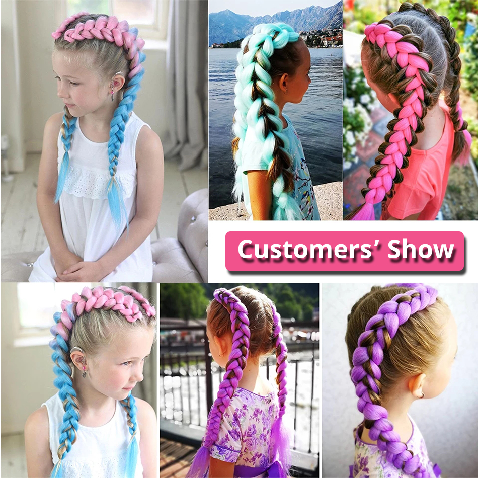 Colorful Hair for Braids Synthetic Braiding Hair Extensions for Girls Jumbo Braid Hair for Crochet Box Expression Braiding Hair. 