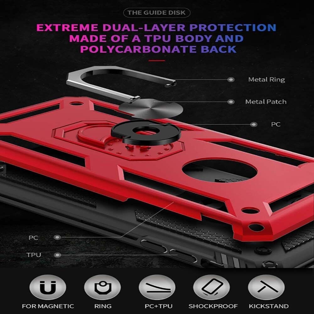 xprmy for iPhone X XS phone Case Luxury Armor Shockproof TPU PC 2 in 1 360 Degree Rotating Holder Ring Back Cover. 