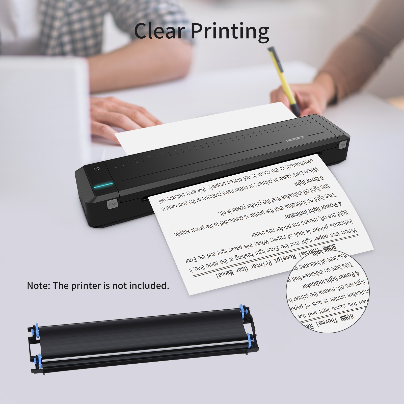 HPRT 2 Rolls Thermal Transfer Ribbon with RFID Funtion for MT800 Portable A4 Thermal Transfer Printer. 