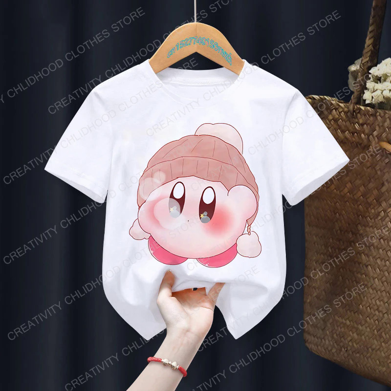 New Kirby CHILDREN'S T shirt kawaii anime kid cartoons T-shirt game casual clothes short sleeve girl boy birthday tee shirts top. 