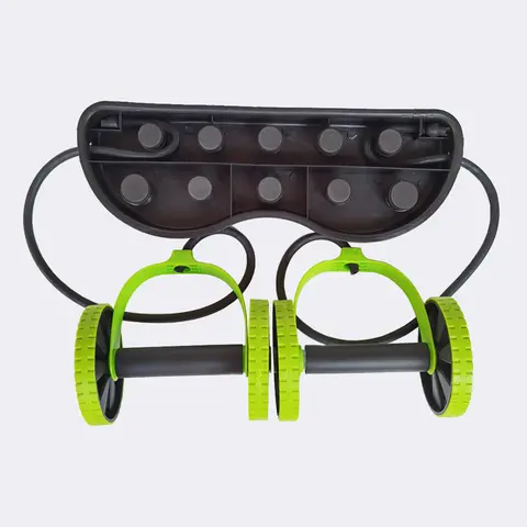 Revoflex Xtreme Abdominal Trainer Home Gym Machine Ab Wheel Roller Sport Bodybuilding Revoflex Xtreme Dobule Wheels AB Roller Pull Rope Abdominal Trainer Gym Equipment Abs Trainer. 