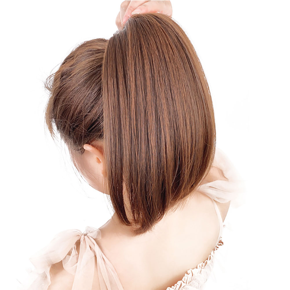 JM Wig Ponytail Women's Micro Curled Inner Buckle Short Hair Clip Ponytail Braid Simulation Hair Strap High Ponytail Wig Braid. 