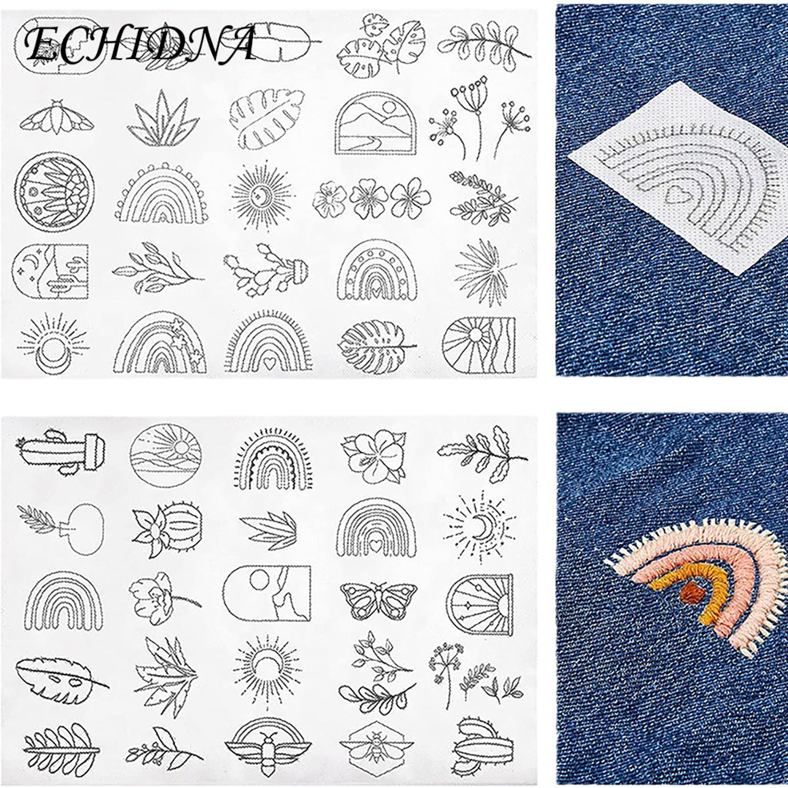 Peel Stick Embroidery Pattern 50pcs Easy to Use Beautiful Flower Leaf Embroidery Patterns for Home Diy Craft Embroidery Pattern. 