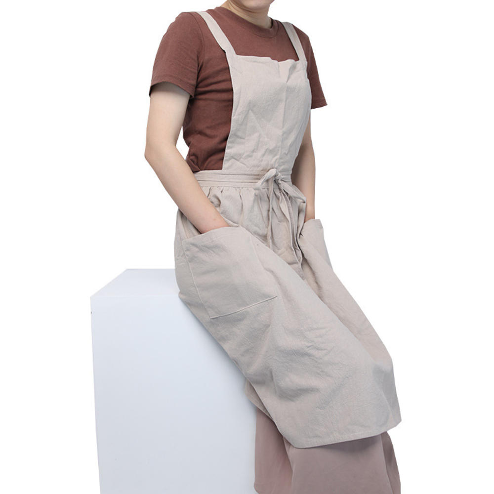 Japanese Cotton and Art Apron Coffee Shop Flower Shop Gardening Studio Preschool Teacher Work Clothes. 