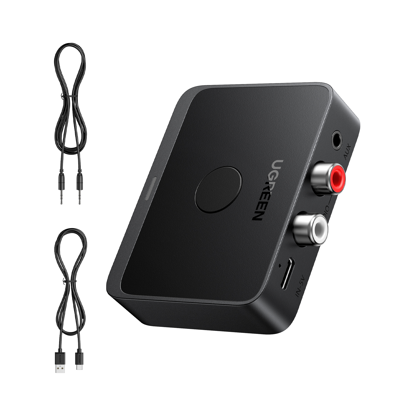 UGREEN Bluetooth 6.0 Receiver 24bit/96KHz HiFi Aux Wireless Adapter LDAC AAC SBC Dual Pairing for Car Radio Speaker 15Hours. 