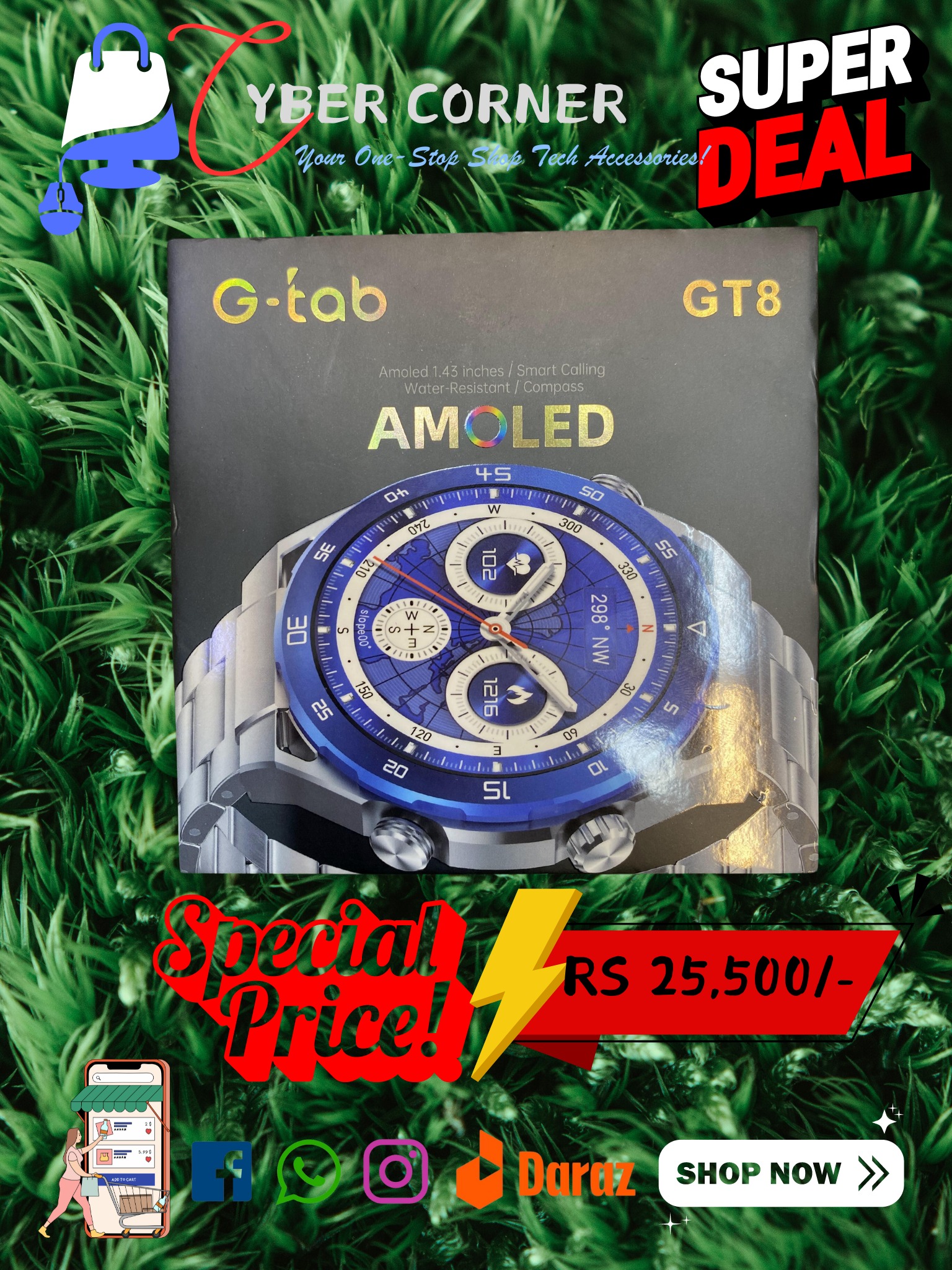 G-Tab GT8 AMOLED Smart Watch. 