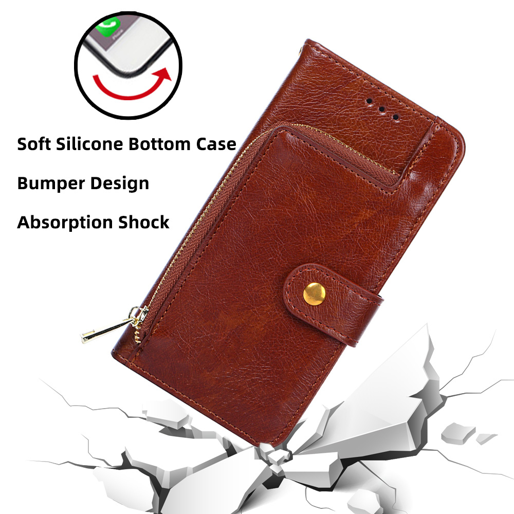 Case For  Huawei P30 lite Casing Wallet Flip Leather Case Phone Case TPU Back Cover Zipper Card. 