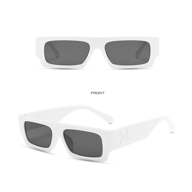 Women's Hip-hop Square Sunglasses Men Hole Design White Sun Glasses Blue Ladies Vintage Shados Eyewear UV Protection Moyao. 