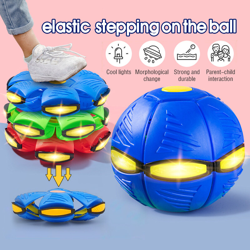 Magic Flying Saucer Ball UFO Flat Throw Disc Ball with LED Light Toy Outdoor Kid's Sports Balls toy