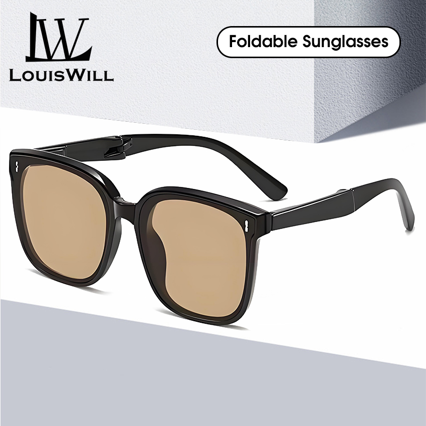 LouisWill Unisex Foldable Sunglasses Fashion Large Frame Sunglasses UV400 Protection Polarized Sunglasses Eyes Protection Eyewear Sun Glasses For Men Women Driving Hiking. 