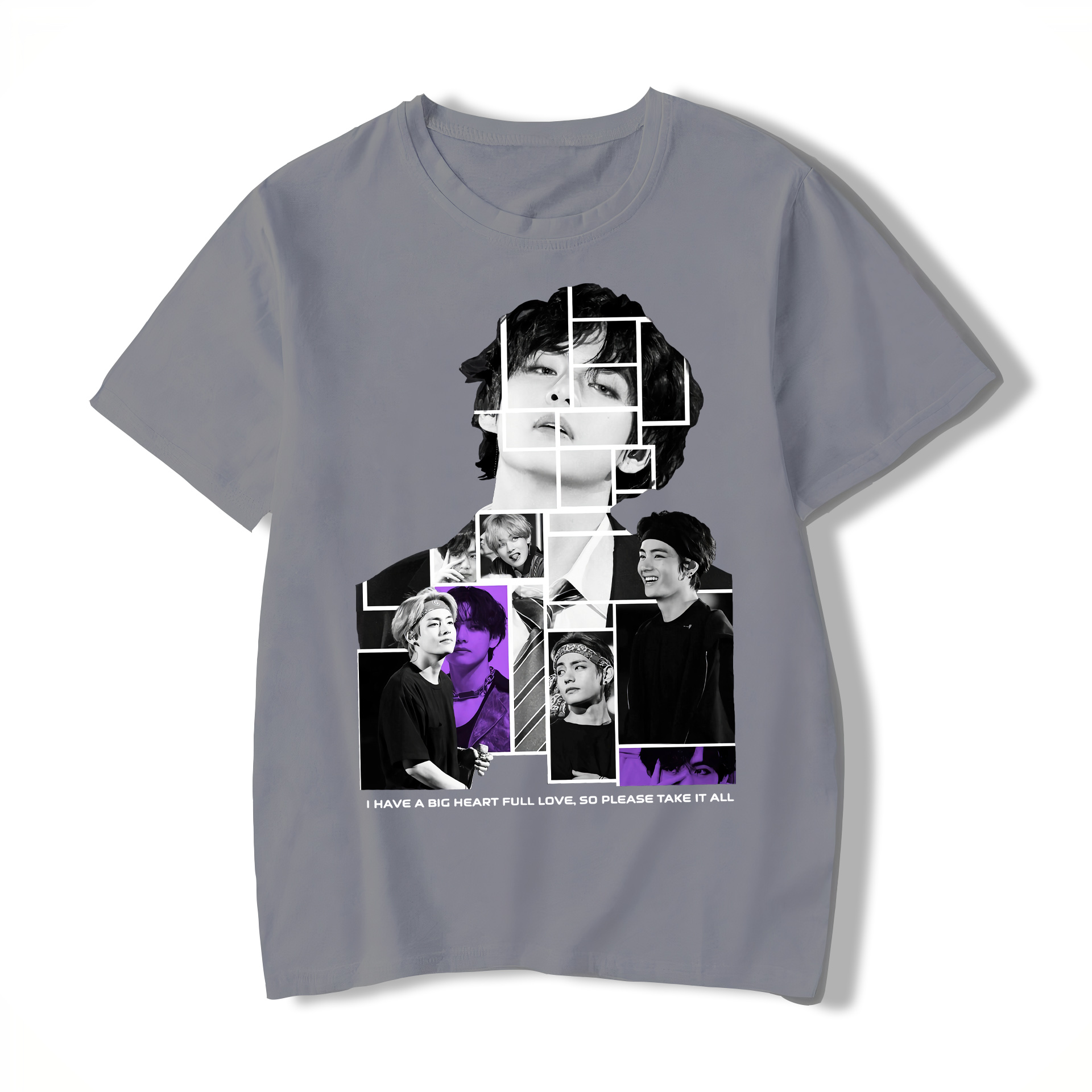 BTS BT21 Logo Tshirt KPOP Logo Branded V KIM TAEHYUNG T shirt Crew Round Neck Tshirts T-shirt. 