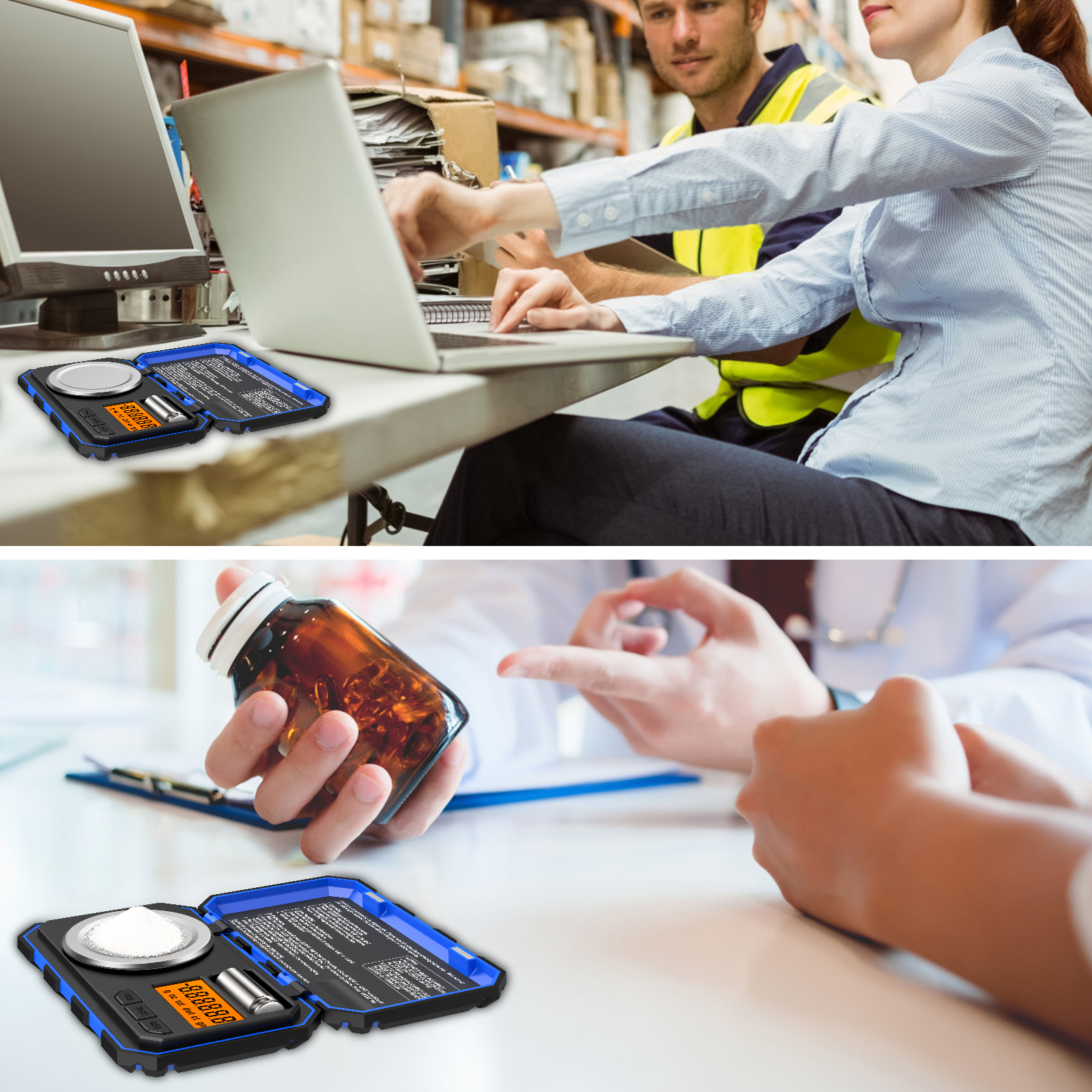 【ZOSR】Brifit 0.001g/50g Digital Pocket Scale, 0.001g Division Precision Mini Food Scales, Portable Mini Jewelry Scale with Calibration Weights, Tweezers, , Tare Function, for Jewelry, Experiment,with 50g Calibration Weight and Tweezers. 