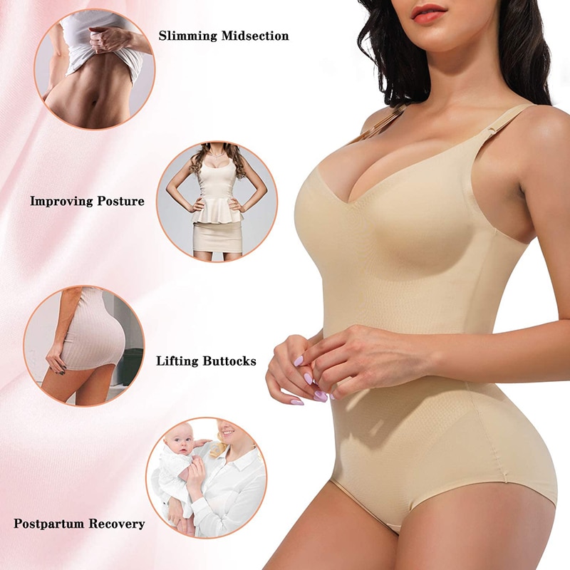 Full Body Shapewear Women's Binders and Corset Slimming Bodysuit Casual Tops Tummy Control Waist Trainer Body Overbust US. 