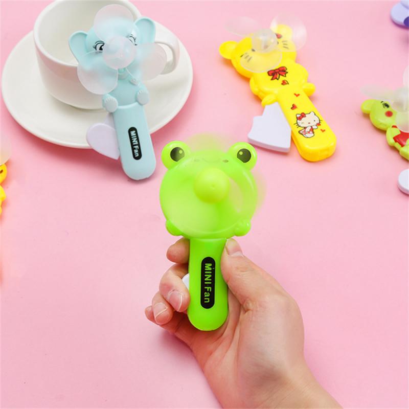 1PC Cartoon Hand-Pressed Fan Children Kids Toy Cute Portable Mini Fans Battery-free Dormitory Student Handheld Small Manual Fan