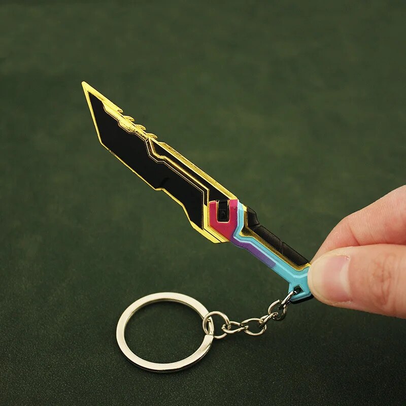 Valorant Melee Reaver 2.0 Karambit Keychain Game Peripheral M4 Samurai Model Metal Key Ring Pendant Jewelry Male Gift. 