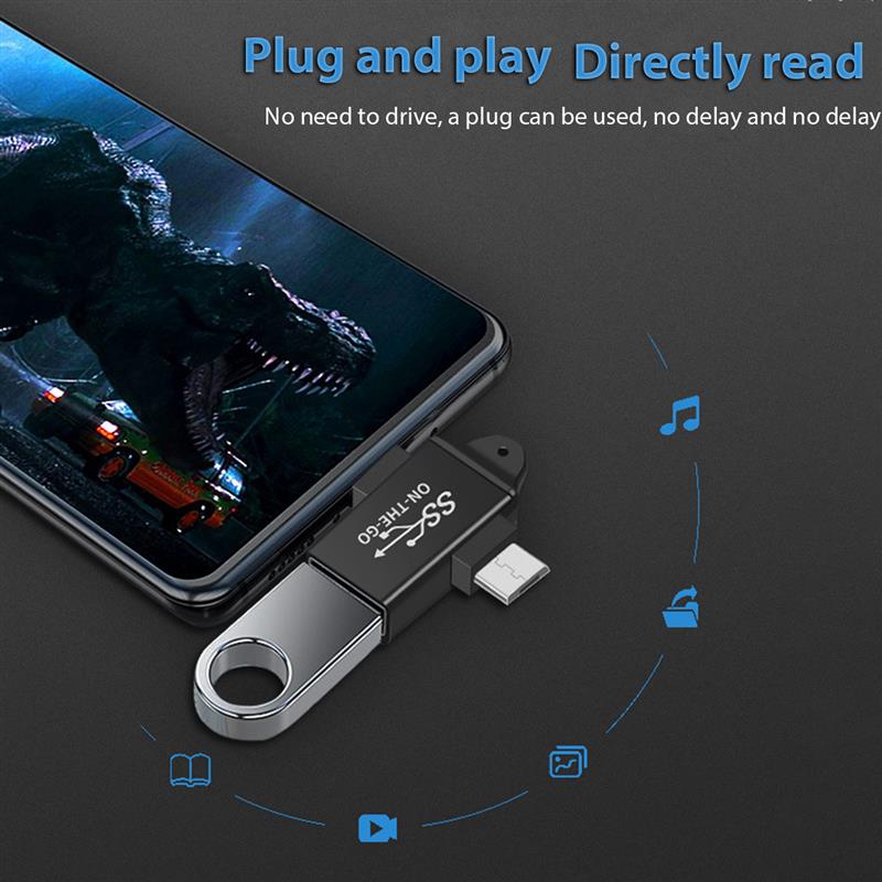 USB C to USB 3.0 OTG Converter USB 2 in 1 Type C Micro-OTG Adapter. 