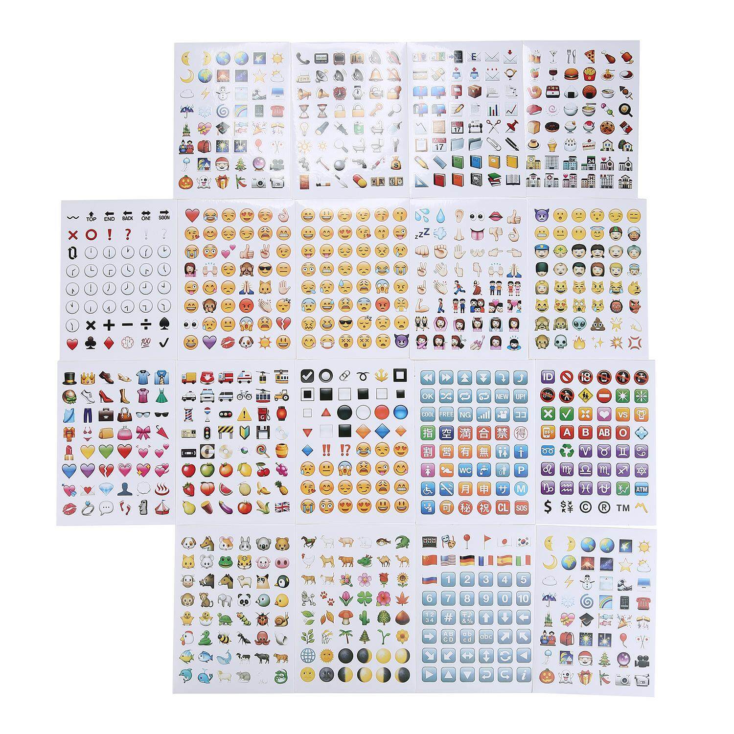 Emoji Stickers 19 Sheets 912 With Happy Faces Kid Stickers For Phone Facebook Twitter. 