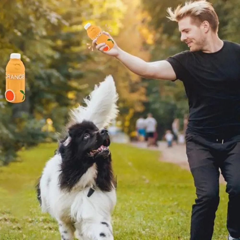 Funny Juice Bottle Shape Pet Latex Toys Bite Resistant Colorful Pet Chew Toy Soft Dog Squeaky Sound Toy Cleaning Tooth. 