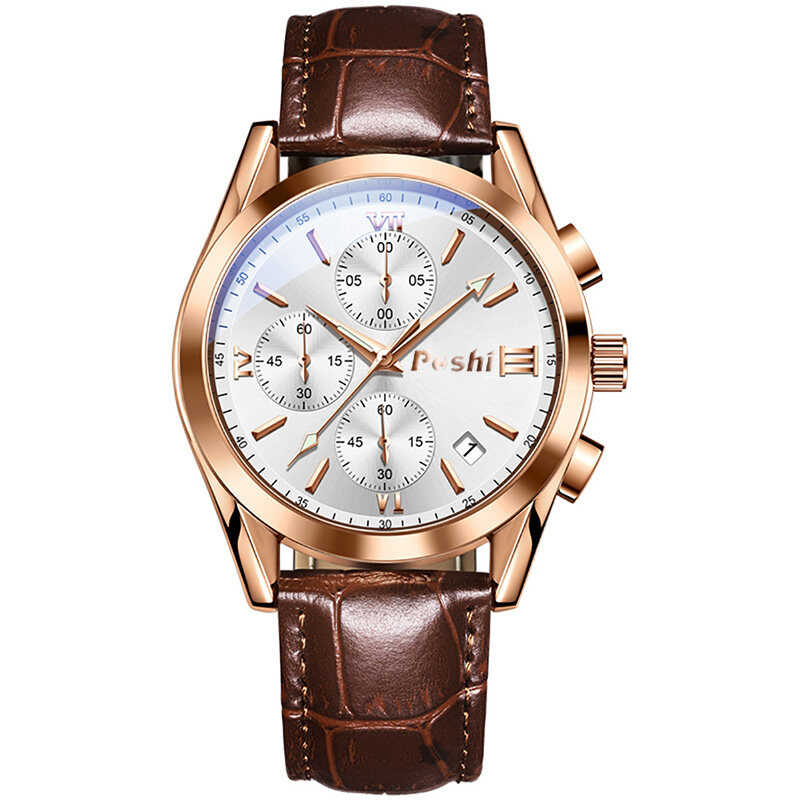 【Miga Plaza】Watch for Men Sale Now Waterproof 100%  Branded Fashion Leather Strap Casual Mens Watch Quartz -PS926L