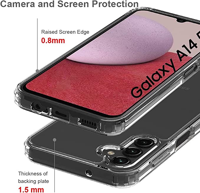 Samsung Galaxy A14 5G Case - Transparent Clear Bumper Case back covers For Samsung Galaxy A14 5G. 