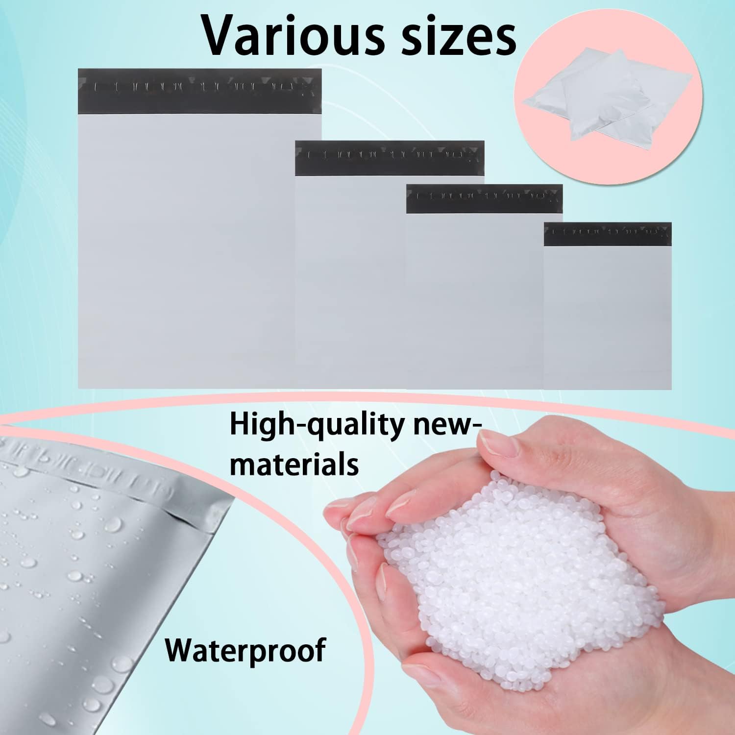 100pcs Courier Bags, Daraz Deliver Bags, Grey color, Waterproof Self Seal Plastic Poly Envelope Mailer Storage Bag Postal Packaging Shipping Mail Bag - Ordinary Quality. 