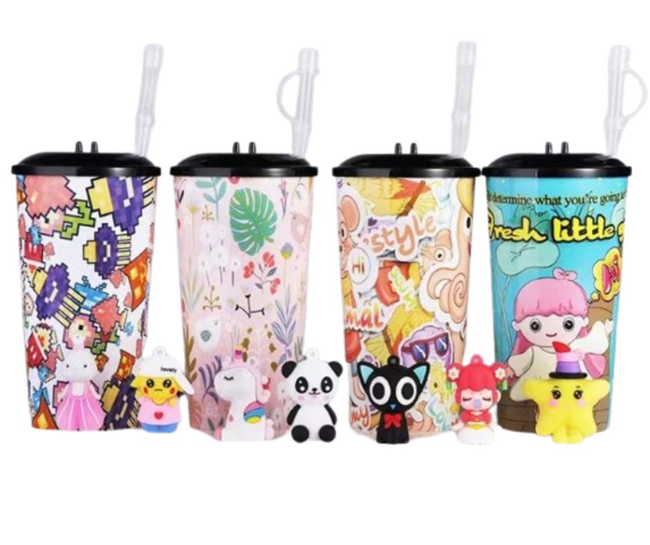 Cup with Straw  Coffee Mug with Lid and Straw - Reusable Safe Innovative Drinking Mugs for Party Bar Family Dinner