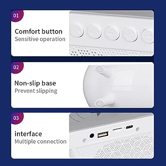 Bluetooth Speaker with Wireless Charger Bluetooth Speaker with FM Radio RGB Light Table Lamp Wireless Charger LED Smart Wake Up Light 15W Wireless Charging Loud Speaker for Home Decoration, Bedroom & Gaming Room. 