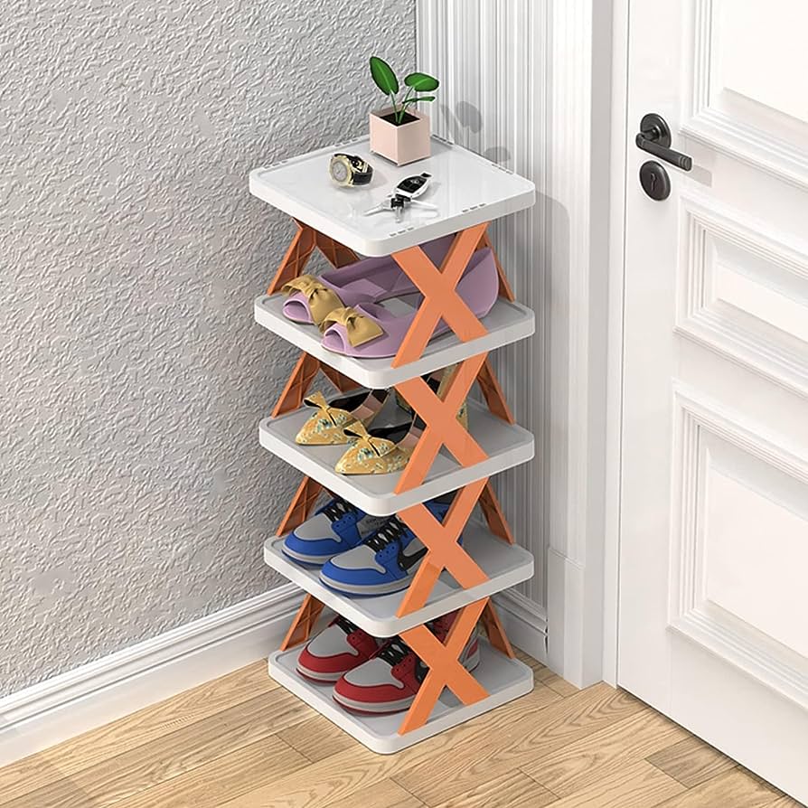 5 Layers Shoe Rack Corner Folding Shoe Snack Storage Creative MultiLayer Home Bathroom