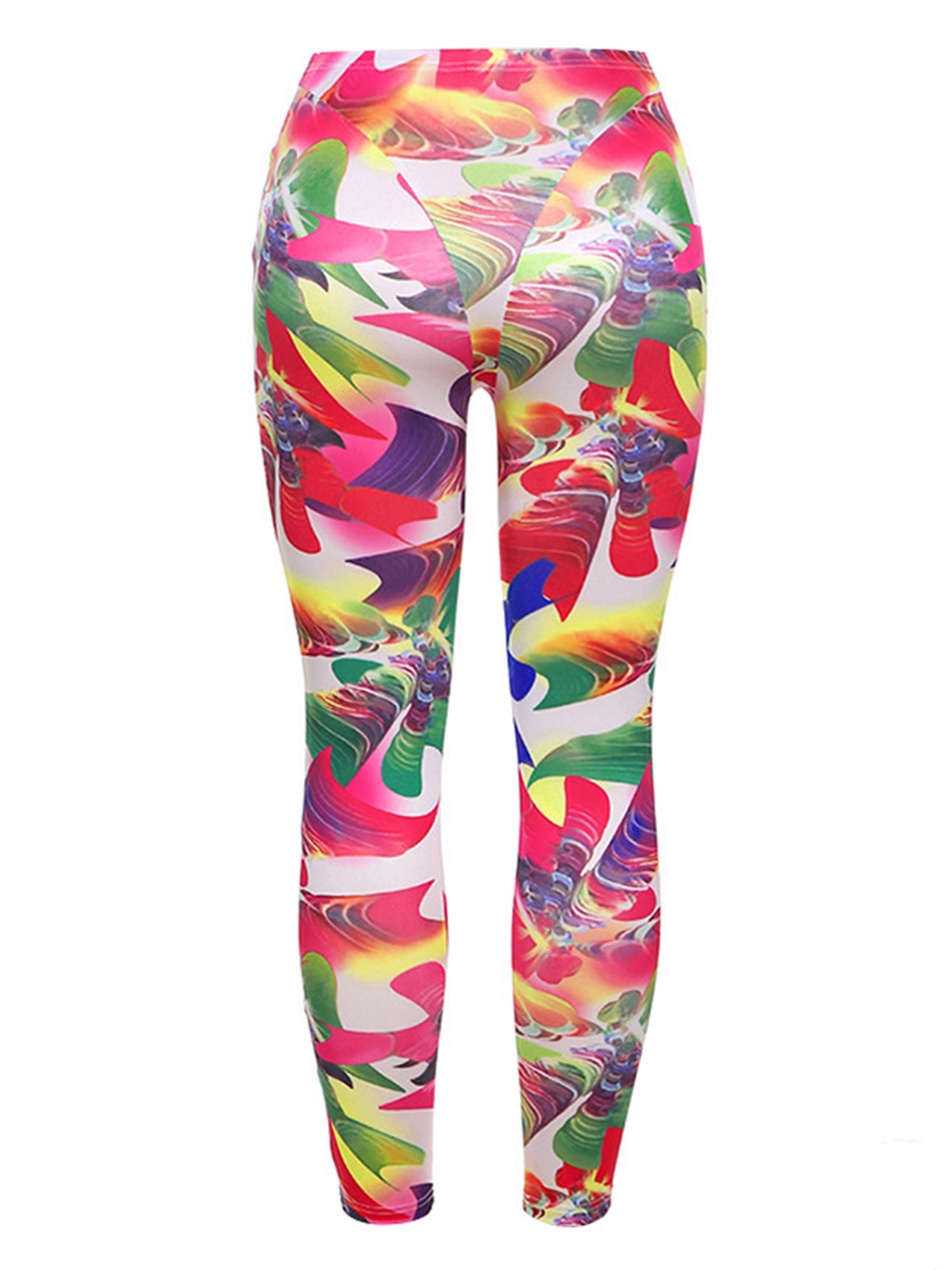 Women Irregular Print Leggings, Multi 