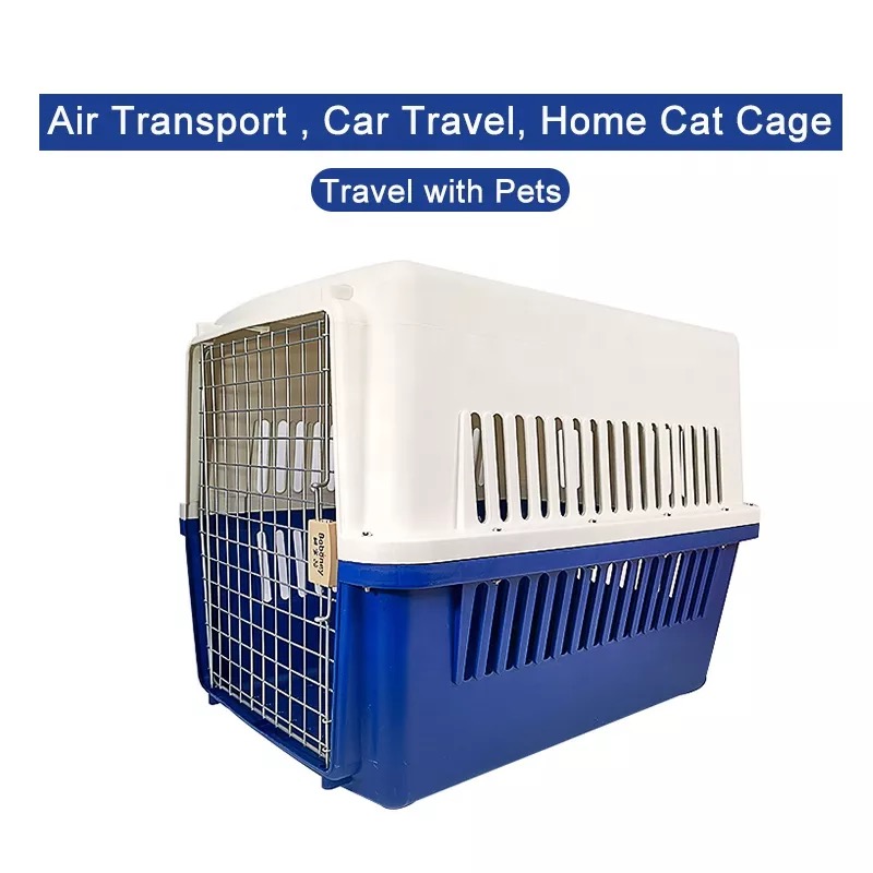 Small Pet IATA Approved Airline Travel Carrier Crate Pets Dog Cat Air Flight Box Checked Vet Visit Kennel Portable Foldable Breathable High Quality ABS PP Plastic Material Car Case Dogs Cats Medium Chrome Door Food Water Cup. 