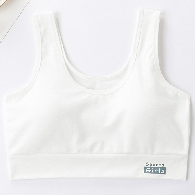 ♜8-18 years old Children Bra Student Vest Teenagers Girl Lightweight Training Bra with Sponge Pad Girls Underwear Bralette