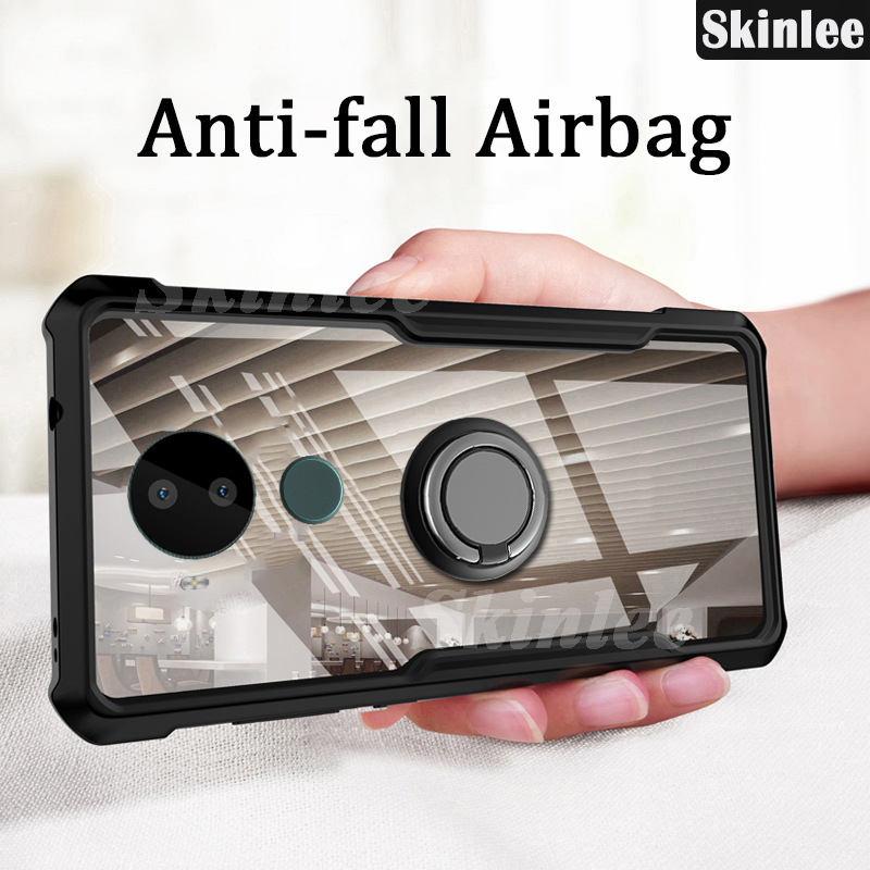 Phone case For Nokia C30 Back cover Hard Phone Case Clear Transparent Shockproof Car Navigation Holder Ring For Nokia C30 Cover cases. 