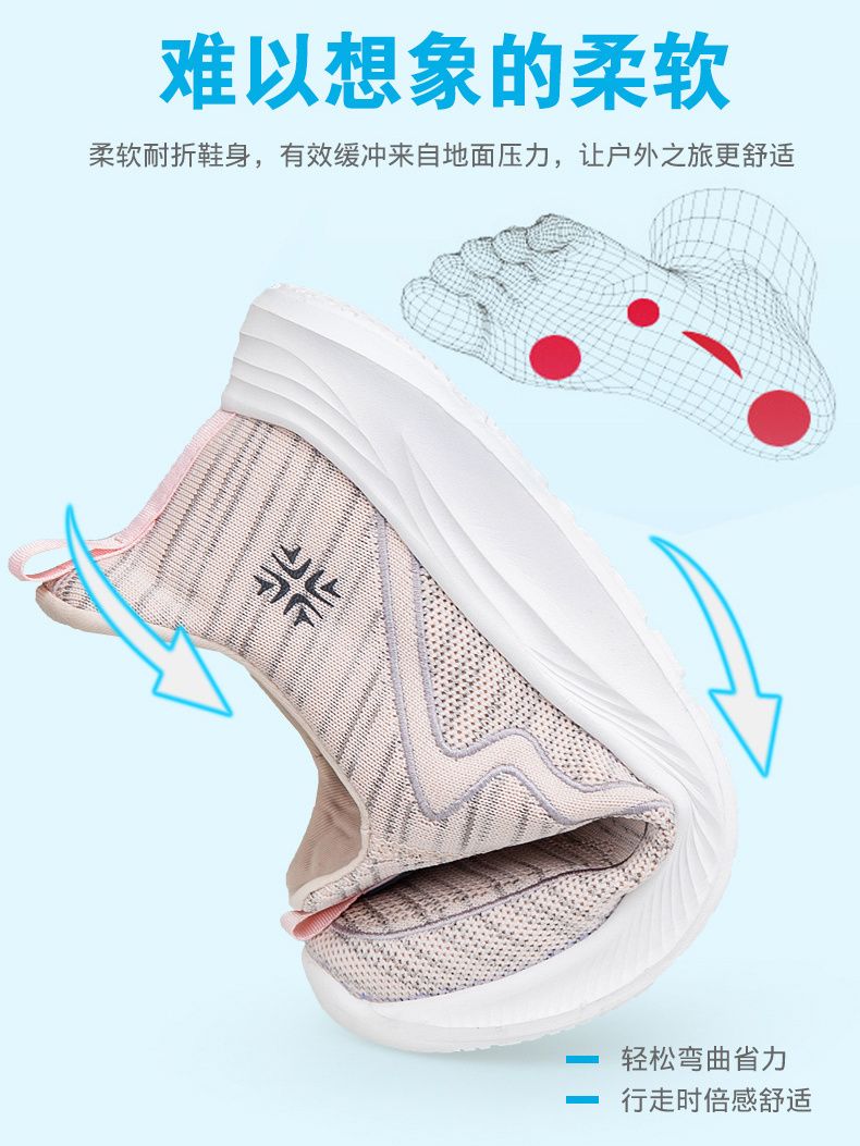 Comfortable Shoes for the Old Summer Slip-on Casual Mom Shoes Soft Bottom Non-Slip Walking Shoes Middle-Aged and Elderly Breathable Sneakers. 