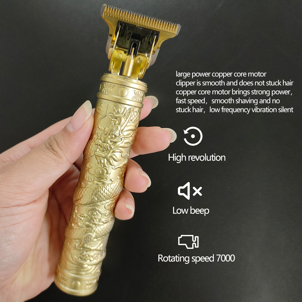 METAL & STEEL BODY Vintage T9 Hair Trimmer Metal Body Hair Cutting Machine Men's Electric Shaver Rechargeable Hair Trimmer Beard Clipper Barber Hair Cut. 