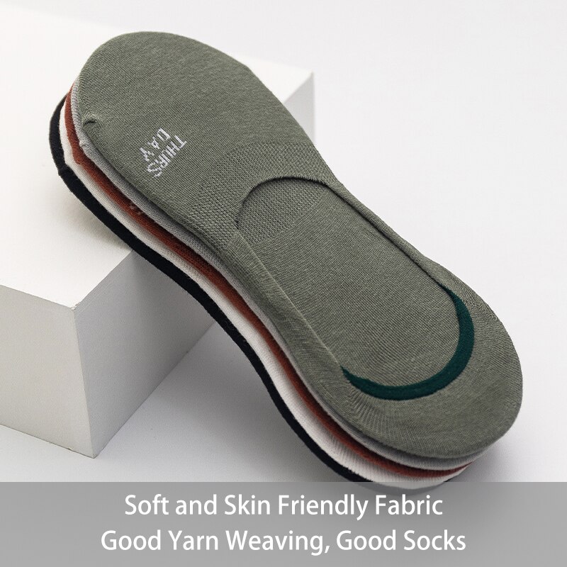 【WEJA】5 Pair Men Is Spring Summer Alphabet Slogan Popular Fashion Trend Comfortable College Prevent Heel Drop Wind Boat Weekend Socks. 