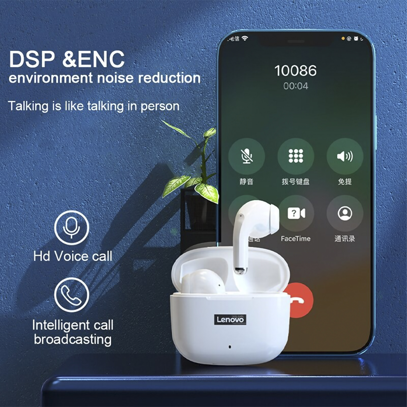 Lenovo TWS Wireless Live Pods LP40 Pro Earbuds Bluetooth 5.1 Stereo Bass Earphone Think Plus Touch Control. 