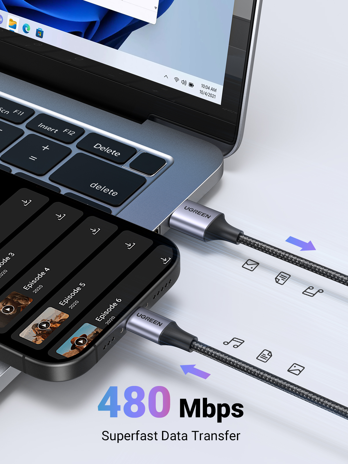 【3A】UGREEN USB A to USB C Cable Nylon Braid Type C Fast Charging Cable For iPhone 16 15 Max Pro Galaxy S25 S24 Ultra A Tecon Infinix  Note 30 Pro Itel P40+ Realme 8 Pro Galaxy AI Xiaomi 15 14 Pro Redmi K80 70 Pro. 