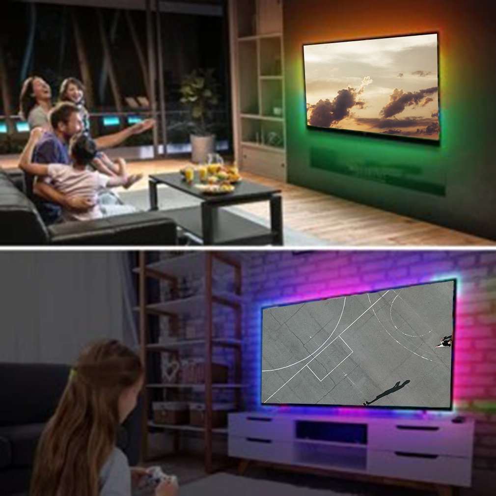 DIY Ambilight TV PC dream screen USB LED strips computer monitor LCD screen USB background LED strip. 
