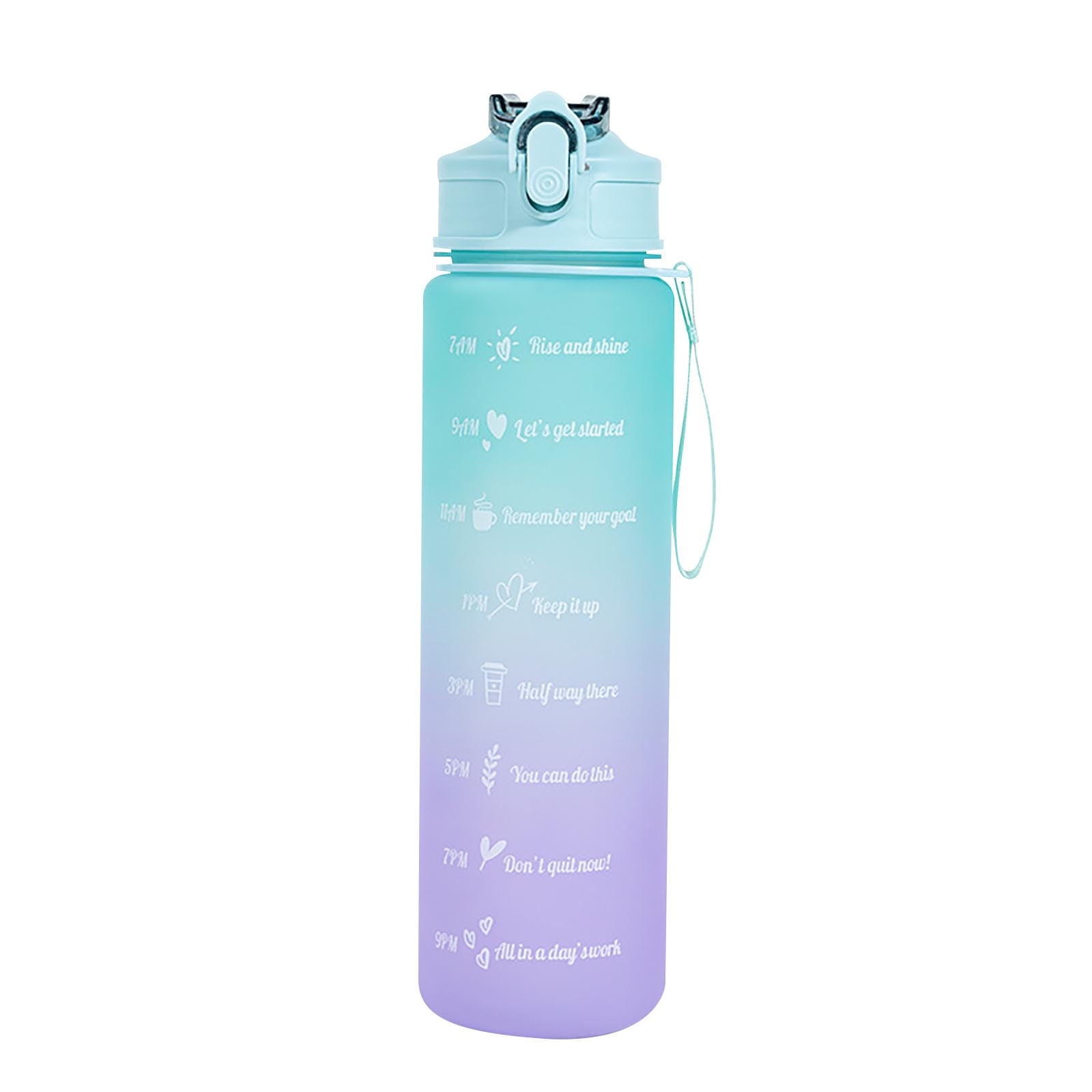 Sports Water Bottle With Straw, 750 ml, With Filter Time Marking And Leakproof Pack of 1 pcs. 