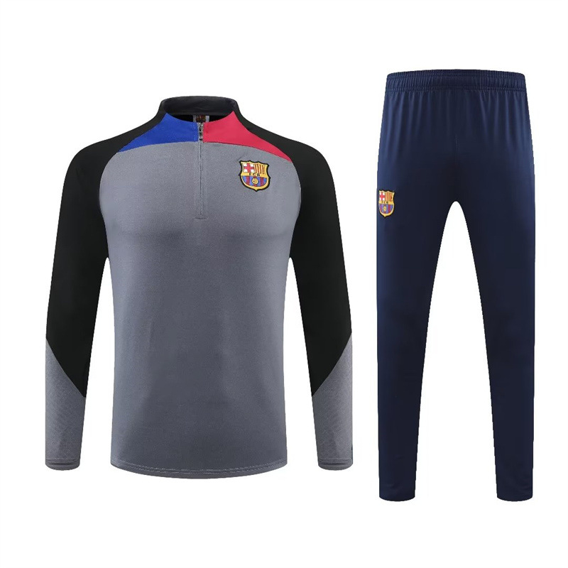 Autumn and Winter Football Training Clothing Set Casual Sports Half Zip Club Jersey Long Sleeve T-Shirt Pants Set. 