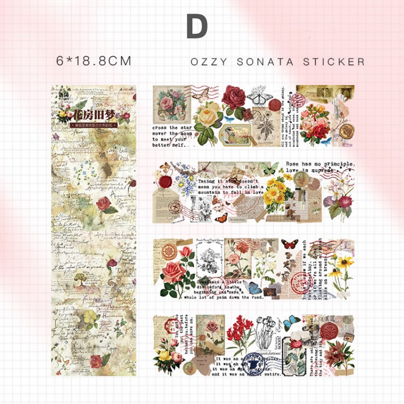 Panda Online 4PCS Ozzy Sonata Series Washi Stickers Album Diary Journal