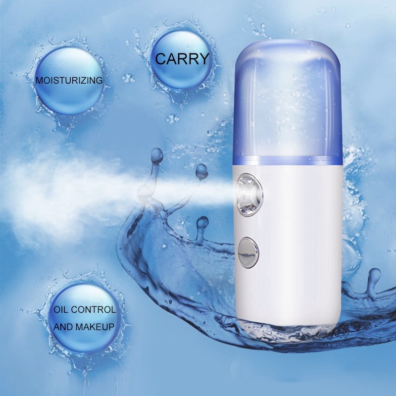 Mini Nano Mist Sprayer Cooler Facial Humidifier USB Rechargeable Face Moisturising Nebulizer