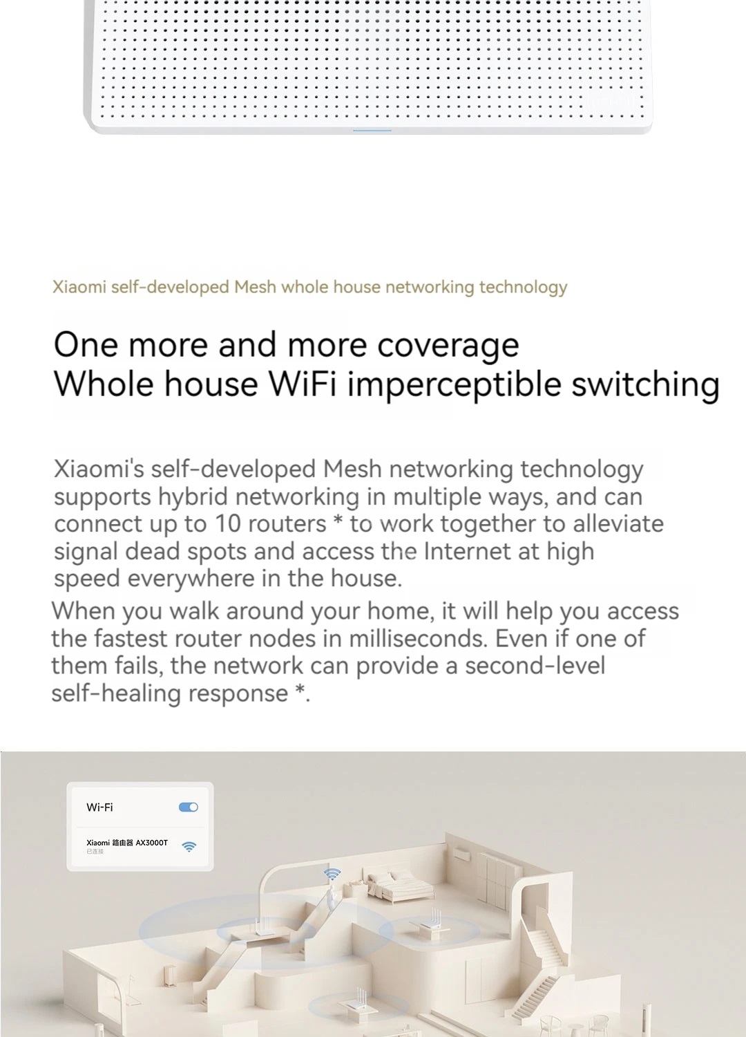 Xiaomi Router AX3000T 2.4G 5G Mesh Technology WiFi 6 Efficient Wall Penetration Children Online Protection WiFi Router Repeater. 